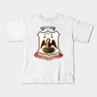 1876 Louisiana Coat of Arms Kids T-Shirt